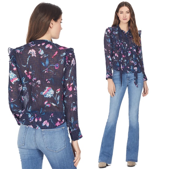 Tanya Taylor Tops - TANYA TAYLOR Silk Floral Print Blouse
